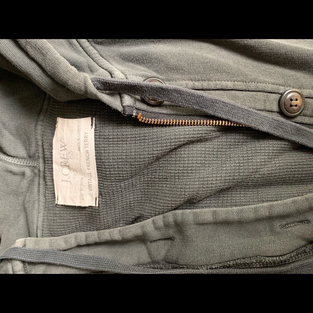 Grey jcrew zip up sweatshirt